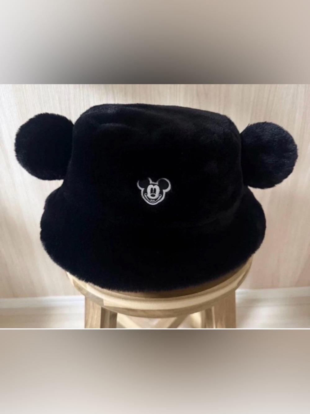 Tokyo Tokyo Disney Resort Mickey Ears Fluffy Bucket Hat Black Disney Japan